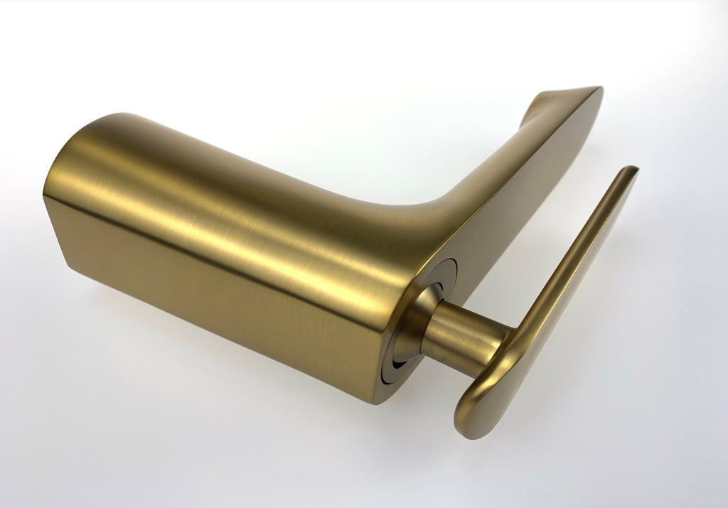 Rubeza Concetto Basin Mixer Tap - Brushed Gold Brass