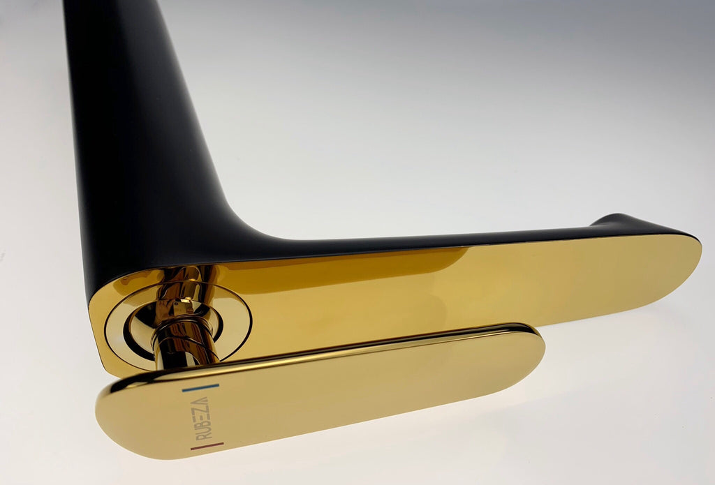 Rubeza Tall Concetto Basin Mixer Tap - Black/Gold