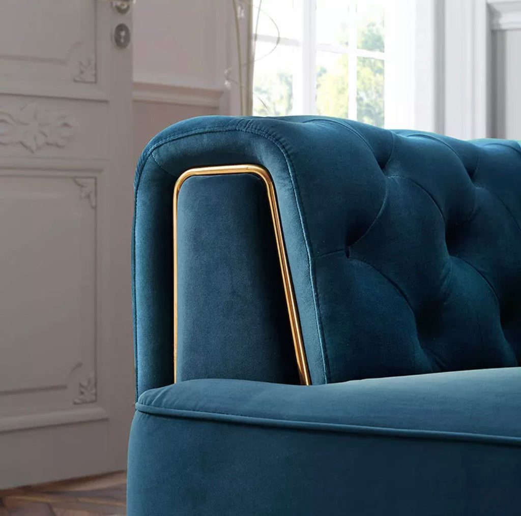 Rubeza Sofia Collection Right Hand Facing Corner Sofa - Dark Blue