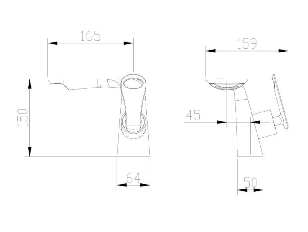 Rubeza Kirsty White Basin Mixer Tap