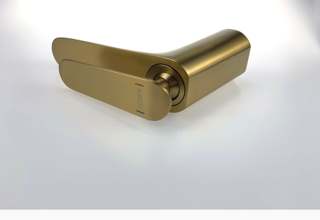 Rubeza Concetto Basin Mixer Tap - Brushed Gold Brass