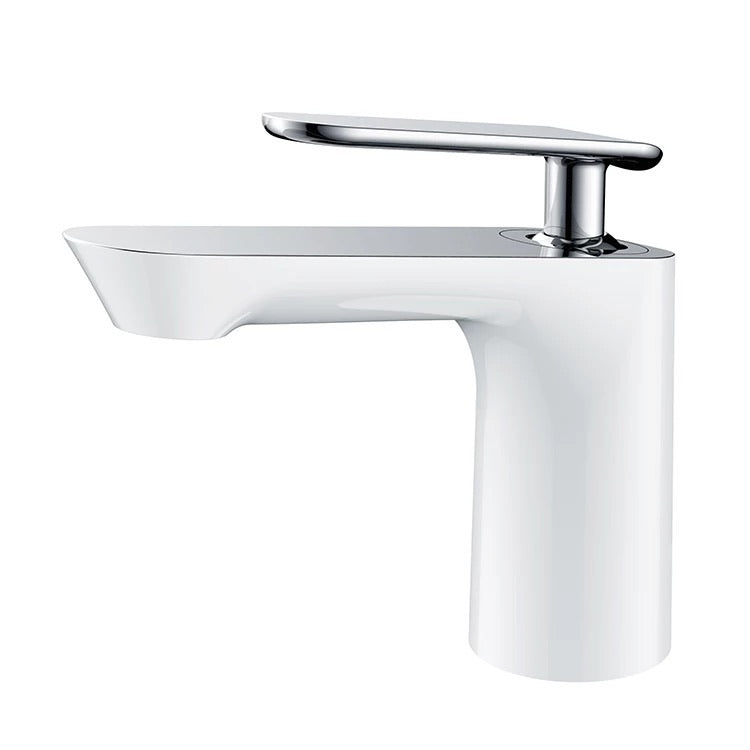 Rubeza Concetto Basin Mixer Tap - White and Chrome Brass