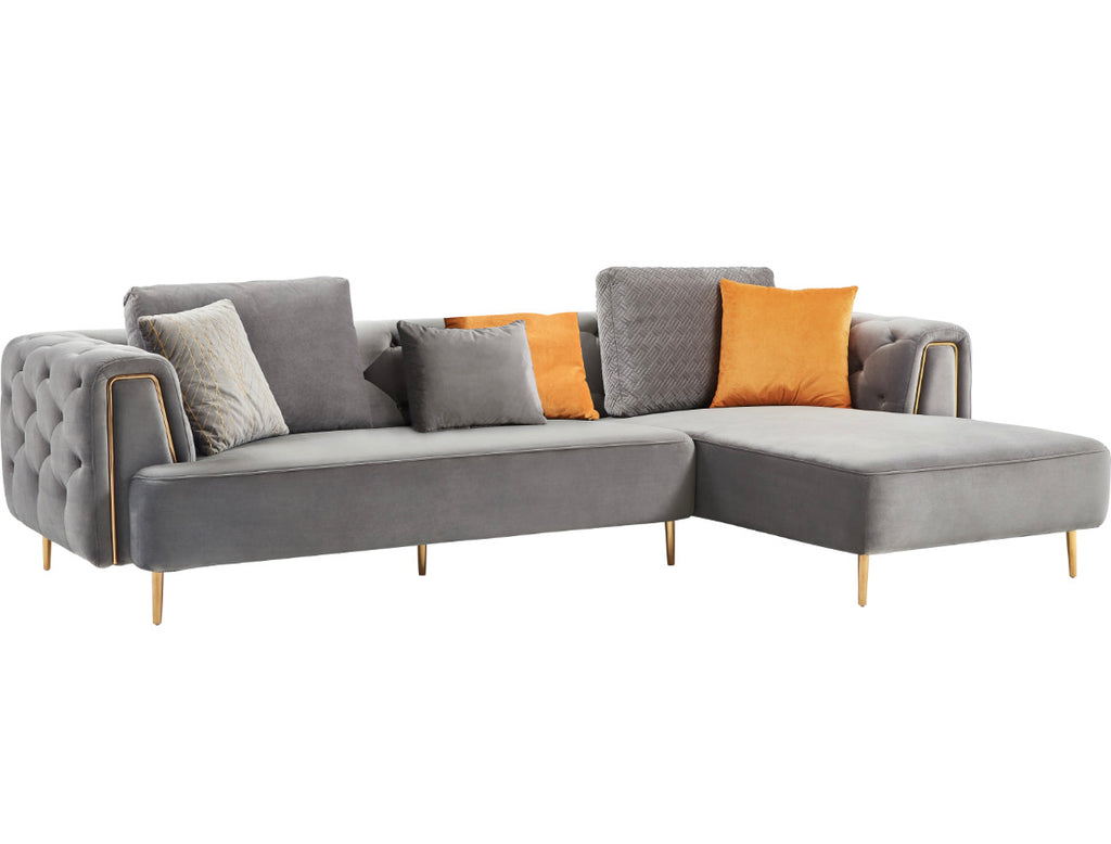 Rubeza Sofia Right Hand Facing Corner Sofa - Medium Grey