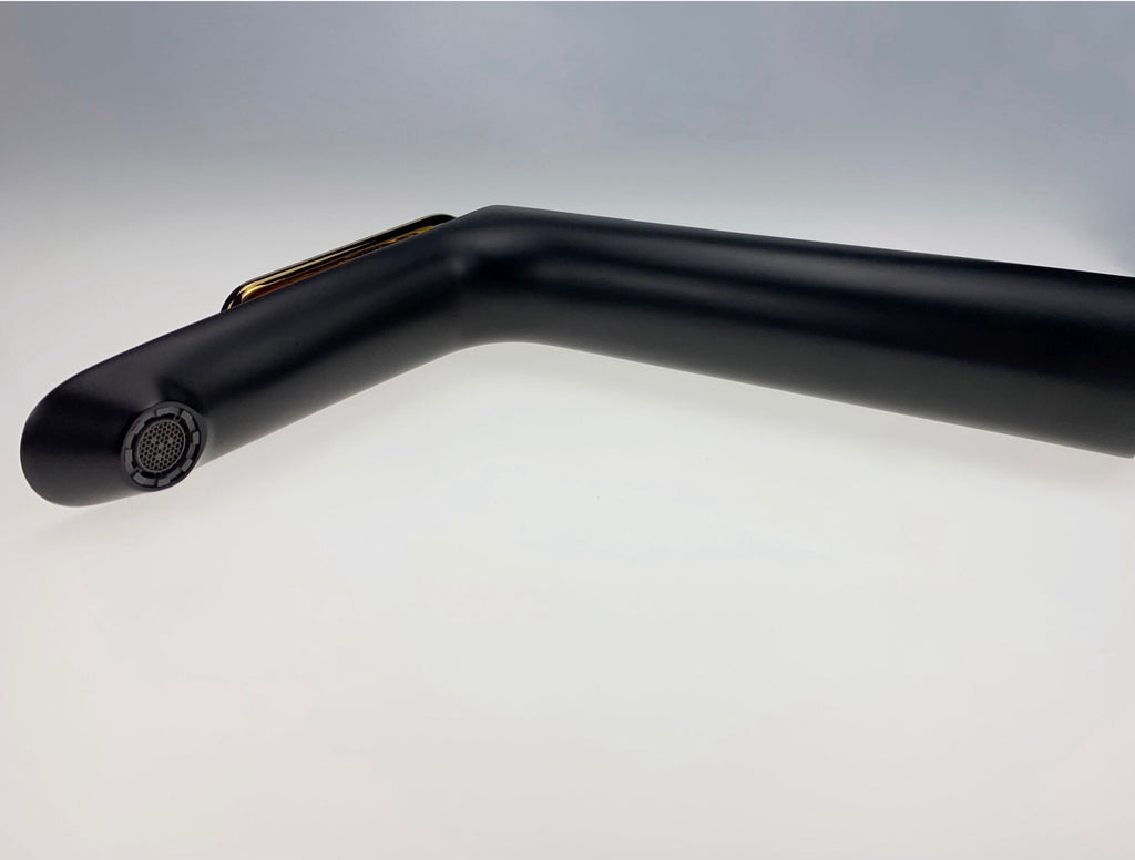 Rubeza Tall Concetto Basin Mixer Tap - Black/Gold