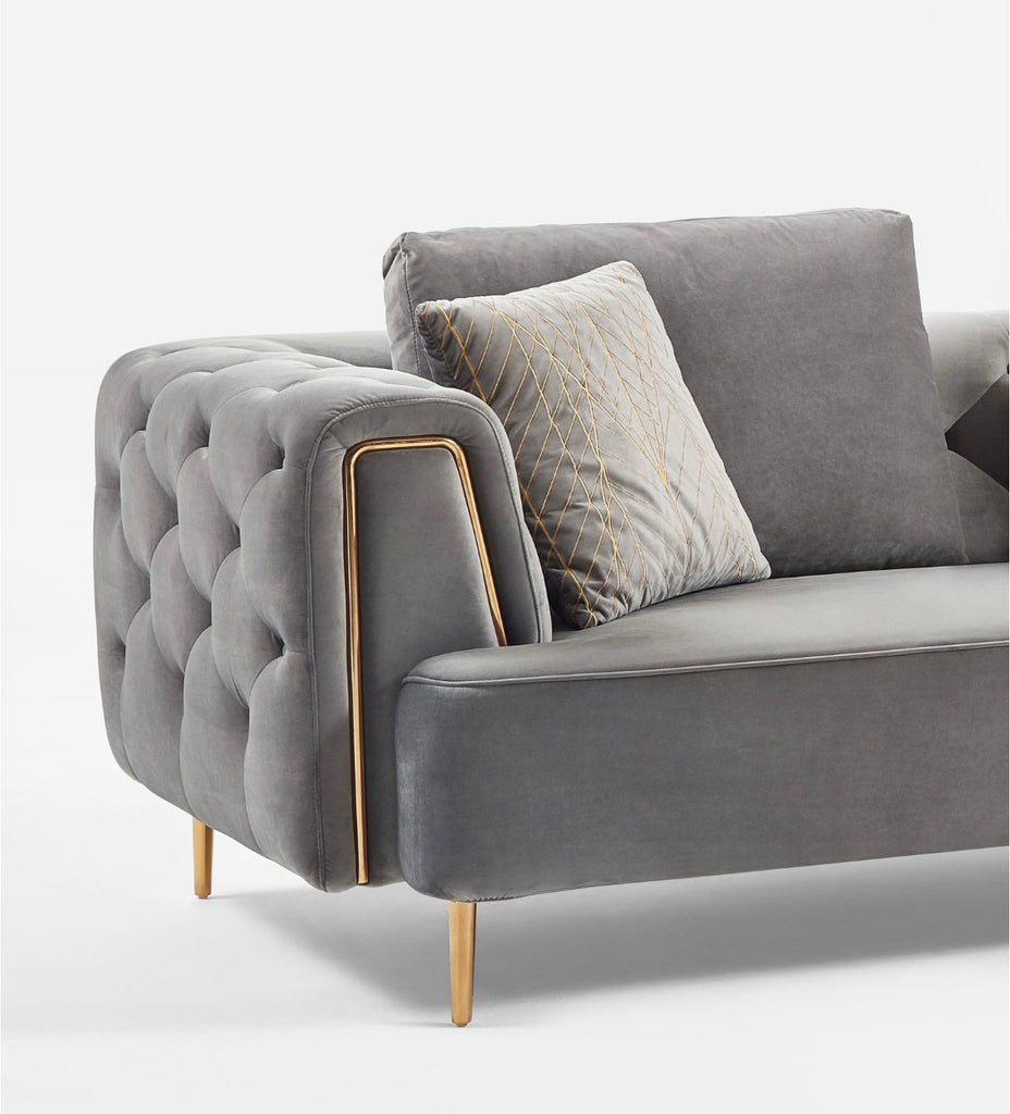Rubeza Sofia Right Hand Facing Big Corner Sofa - Medium Grey
