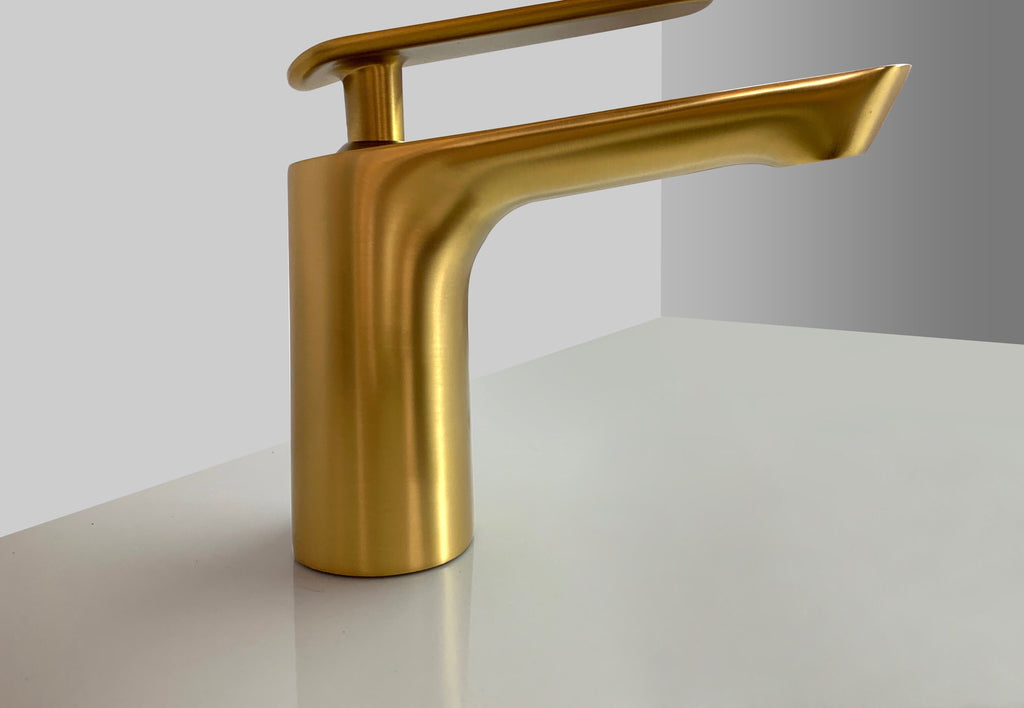 Rubeza Concetto Basin Mixer Tap - Brushed Gold Brass