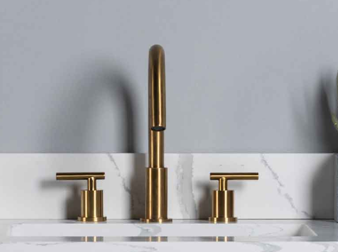 RUBEZA KREMM 3 Hole Basin Mixer Tap - B Brushed Gold