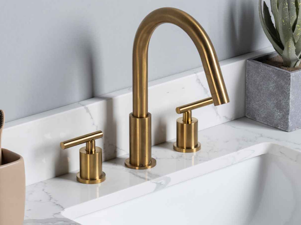 RUBEZA KREMM 3 Hole Basin Mixer Tap - B Brushed Gold