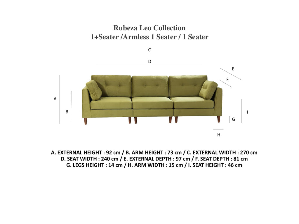 Leo 1+Seater/Armless 1 Seater/1+Seater - Grass Green 2 All Over