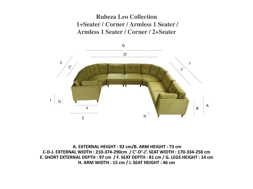 Rubeza Leo 1+Seater/Corner/Armless 1 Seater/Armless 1 Seater/Corner/ 2+Seater - Daisy White All Over