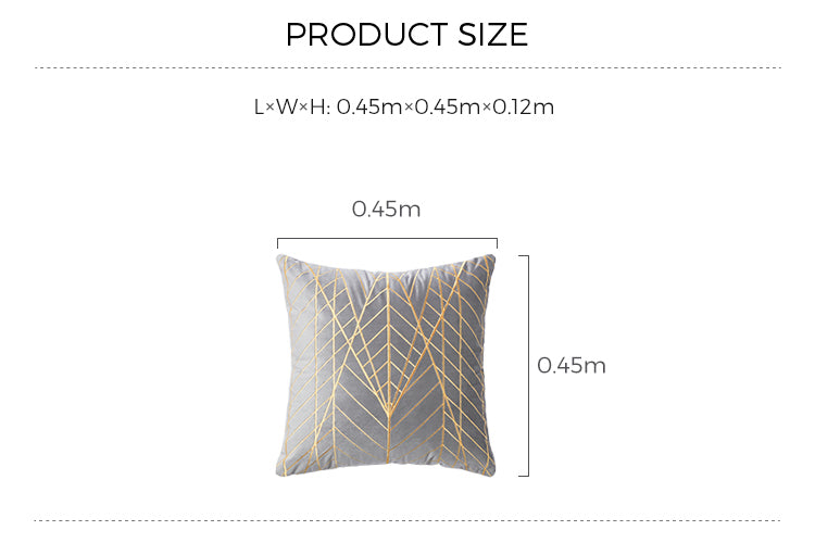 Rubeza Tino Cushion - Medium Grey & Gold - 45x45 cm