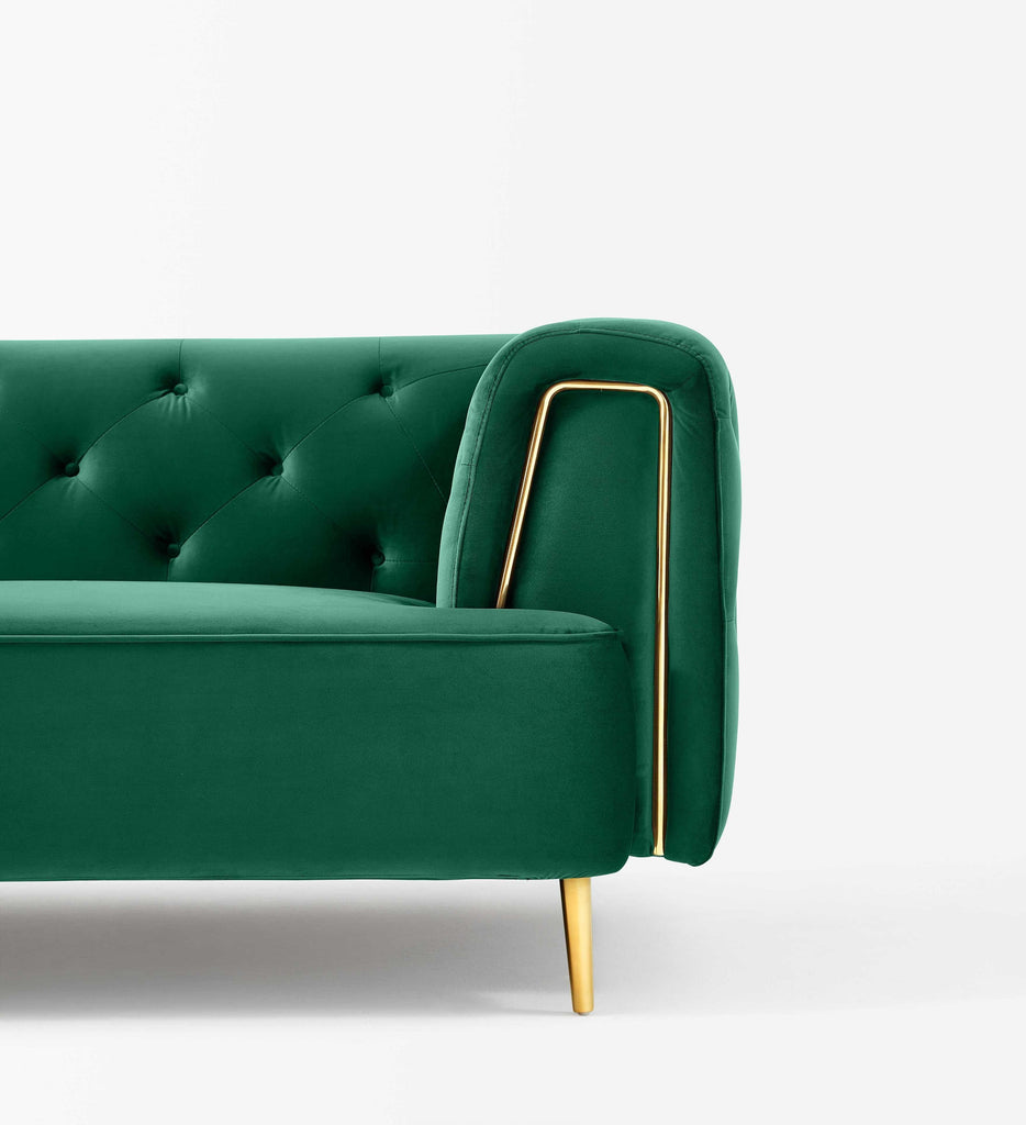 Rubeza Sofia Left Hand Facing Big Corner Sofa - Emerald Green
