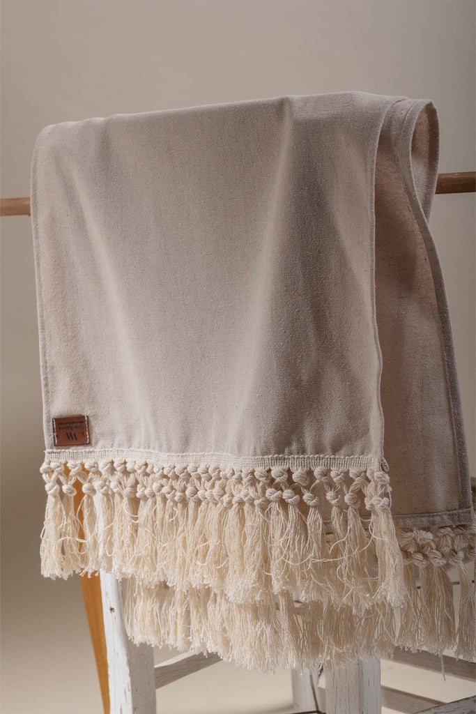Ecru Fringed Table Runner