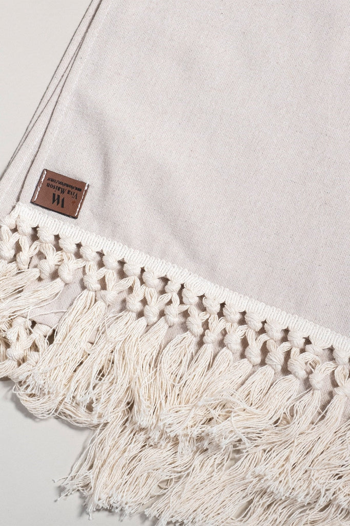 Ecru Fringed Table Runner