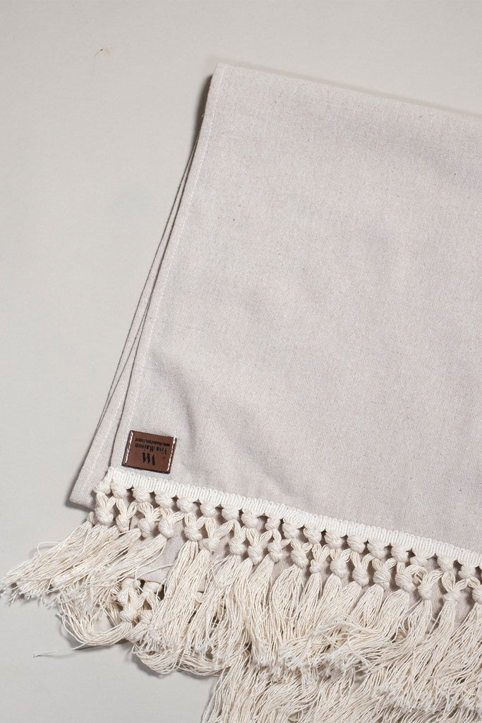 Ecru Fringed Table Runner
