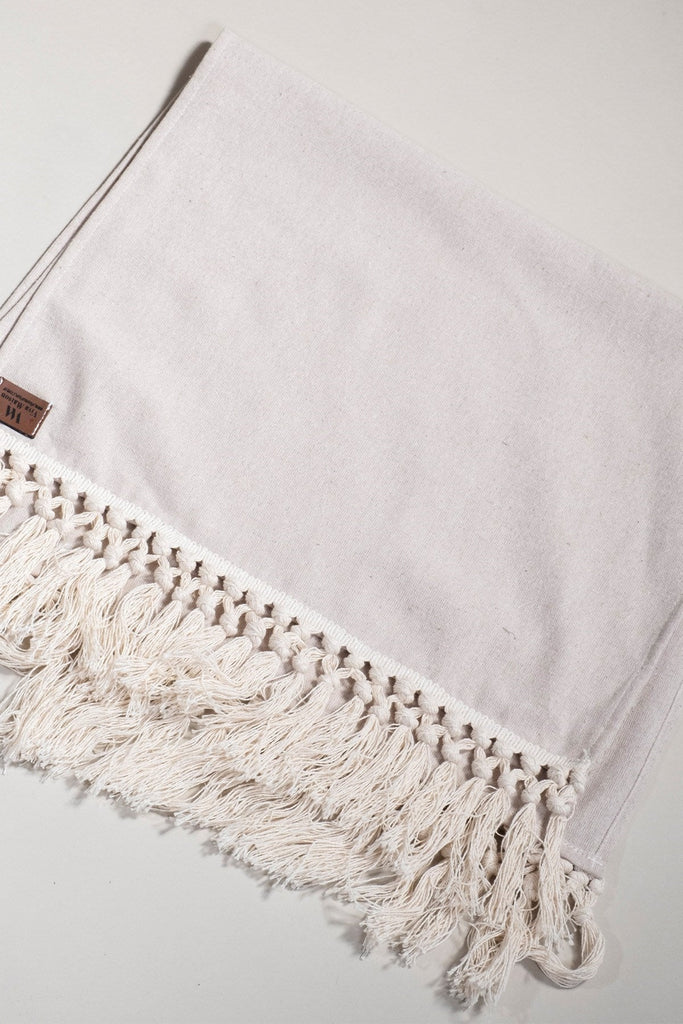 Ecru Fringed Table Runner