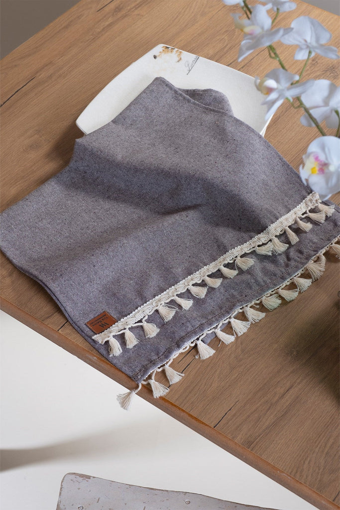 Bobble Cotton Table Runner - Brown