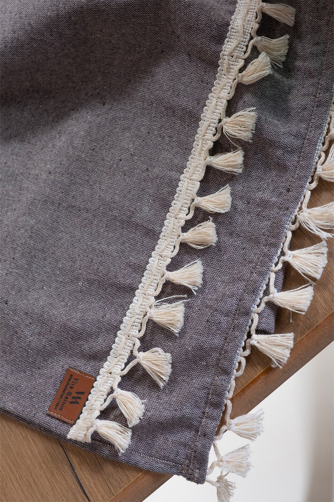 Bobble Cotton Table Runner - Brown